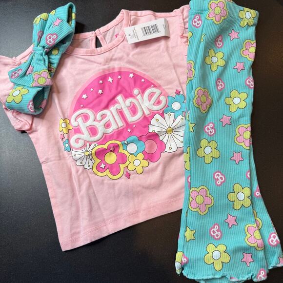 Barbie Other - NWT Barbie Toddler Girls 3PC Outfit Shirt Leggings Headband 18M